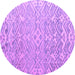 Round Machine Washable Abstract Purple Modern Area Rugs, wshabs4614pur