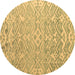 Round Machine Washable Abstract Brown Modern Rug, wshabs4614brn