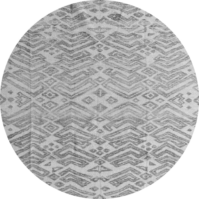 Round Abstract Gray Modern Rug, abs4614gry
