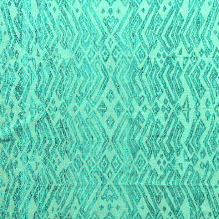 Square Machine Washable Abstract Turquoise Modern Area Rugs, wshabs4614turq