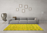 Machine Washable Abstract Yellow Modern Rug, wshabs4614yw