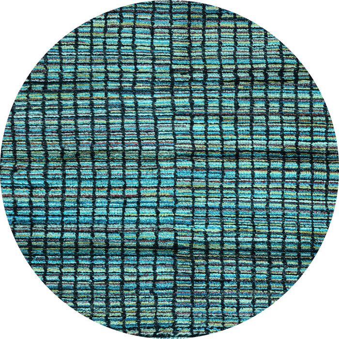 Round Machine Washable Abstract Light Blue Modern Rug, wshabs4615lblu