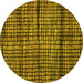 Round Abstract Yellow Modern Rug, abs4615yw