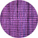 Round Machine Washable Abstract Purple Modern Area Rugs, wshabs4615pur