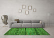 Machine Washable Abstract Green Modern Area Rugs in a Living Room,, wshabs4615grn