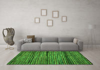 Machine Washable Abstract Green Modern Rug, wshabs4615grn