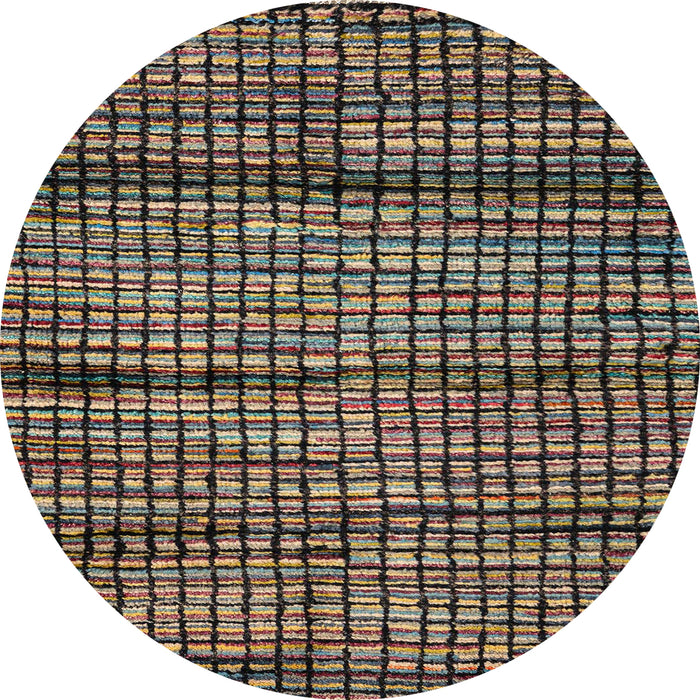 Round Abstract Brown Modern Rug, abs4615