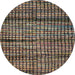 Round Abstract Brown Modern Rug, abs4615