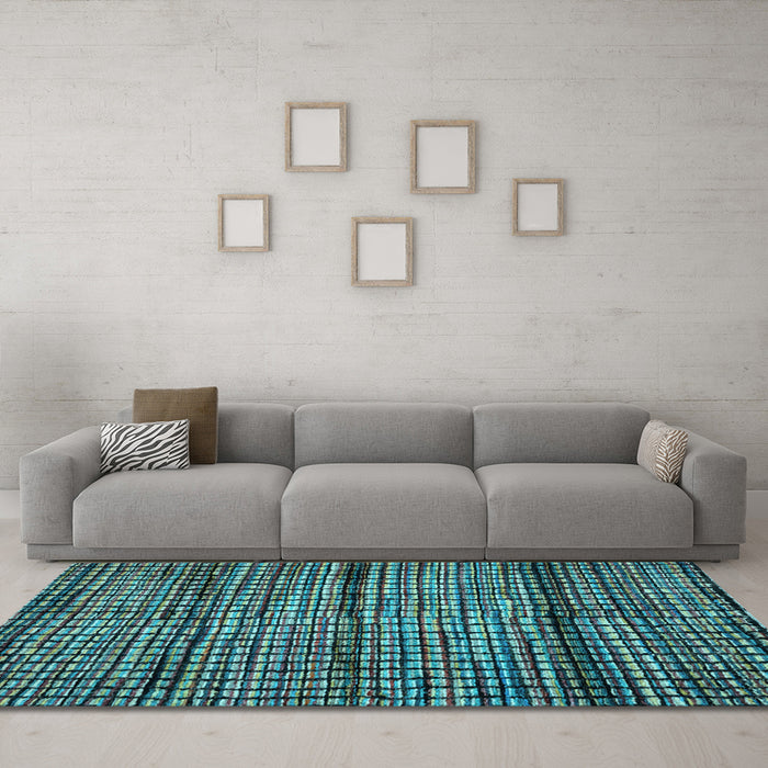 Machine Washable Abstract Light Blue Modern Rug in a Living Room, wshabs4615lblu