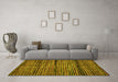 Machine Washable Abstract Yellow Modern Rug in a Living Room, wshabs4615yw