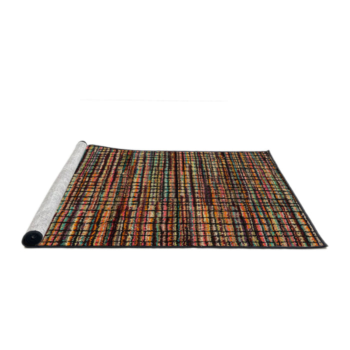 Sideview of Machine Washable Abstract Night Red Rug, wshabs4616