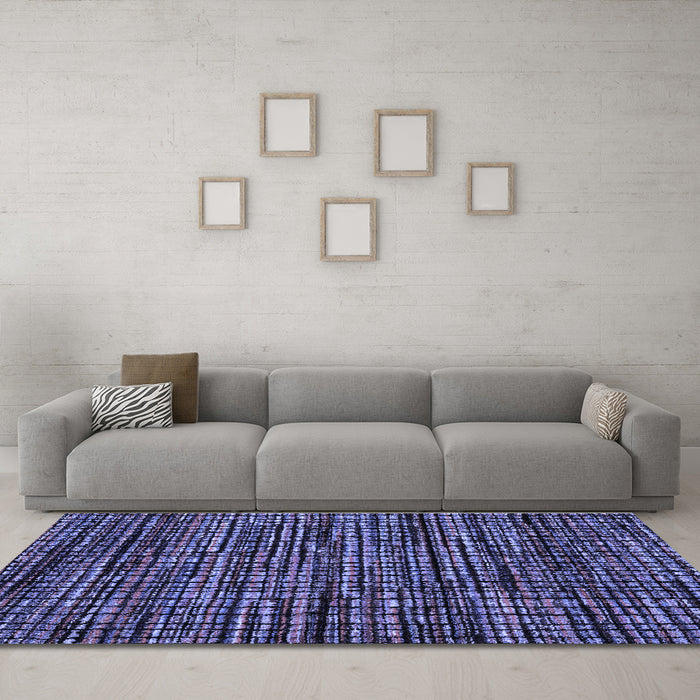 Machine Washable Abstract Blue Modern Rug in a Living Room, wshabs4616blu