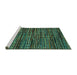 Sideview of Machine Washable Abstract Turquoise Modern Area Rugs, wshabs4616turq