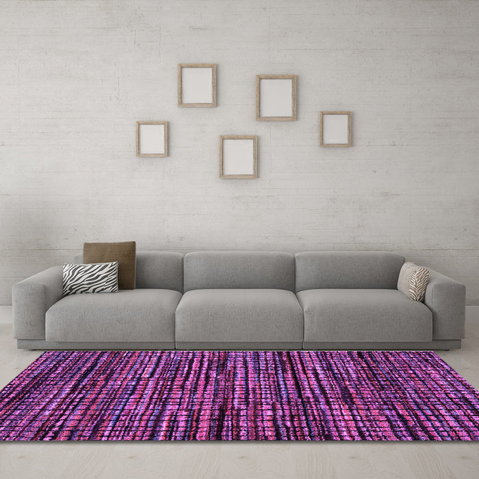 Machine Washable Abstract Purple Modern Area Rugs in a Living Room, wshabs4616pur