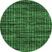 Round Abstract Emerald Green Modern Rug, abs4616emgrn