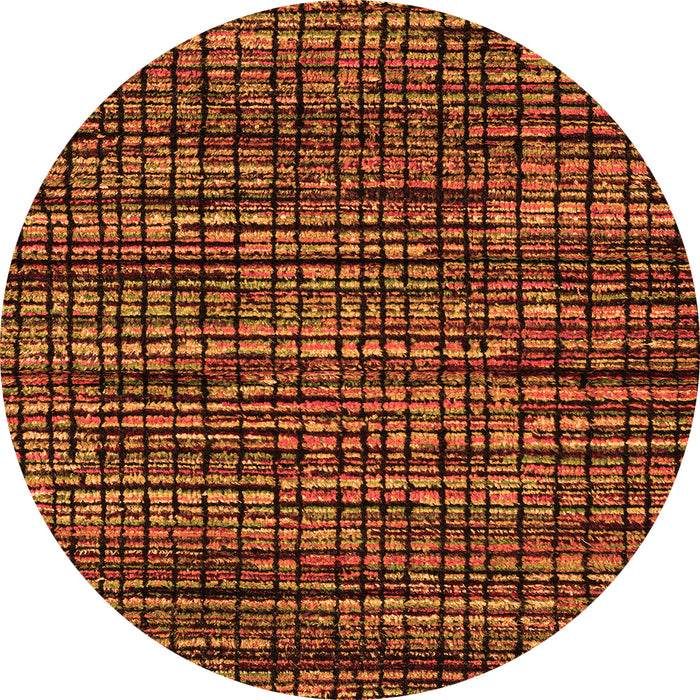 Round Abstract Orange Modern Rug, abs4616org