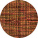 Round Abstract Orange Modern Rug, abs4616org