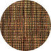 Round Machine Washable Abstract Brown Modern Rug, wshabs4616brn