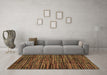 Machine Washable Abstract Brown Modern Rug in a Living Room,, wshabs4616brn