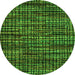 Round Abstract Green Modern Rug, abs4616grn