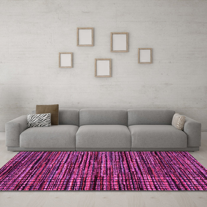 Machine Washable Abstract Pink Modern Rug in a Living Room, wshabs4616pnk