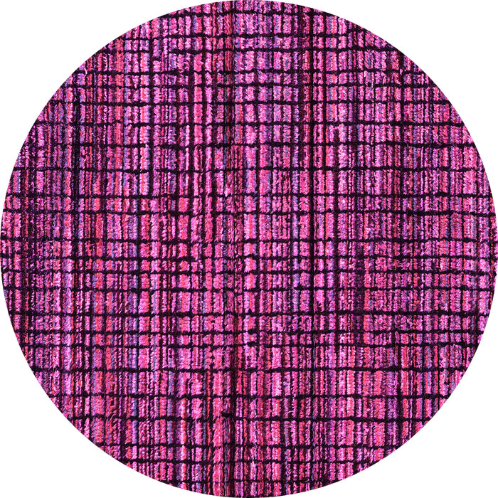 Round Machine Washable Abstract Pink Modern Rug, wshabs4616pnk
