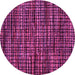 Round Machine Washable Abstract Pink Modern Rug, wshabs4616pnk