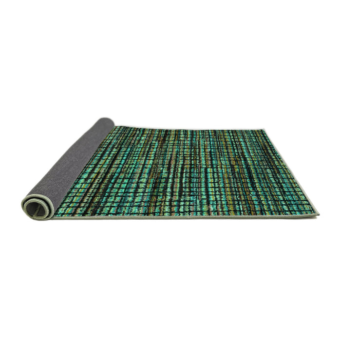 Sideview of Abstract Turquoise Modern Rug, abs4616turq