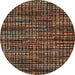 Round Abstract Red Modern Rug, abs4616