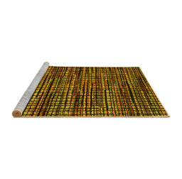 Sideview of Machine Washable Abstract Yellow Modern Rug, wshabs4616yw