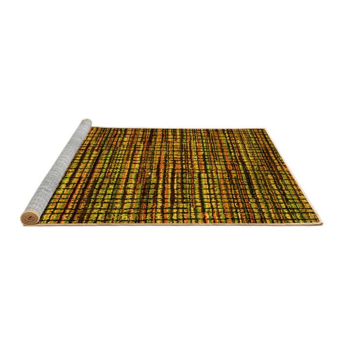 Sideview of Machine Washable Abstract Yellow Modern Rug, wshabs4616yw