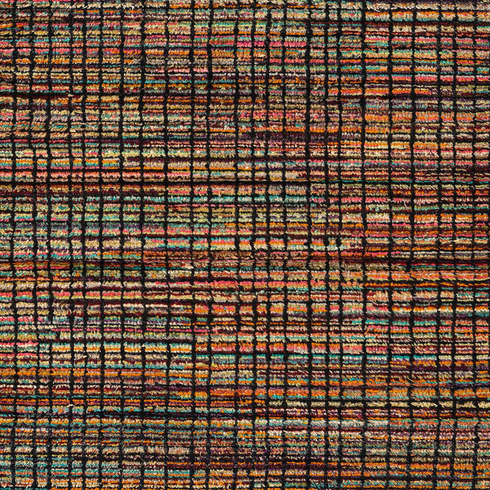 Square Machine Washable Abstract Night Red Rug, wshabs4616