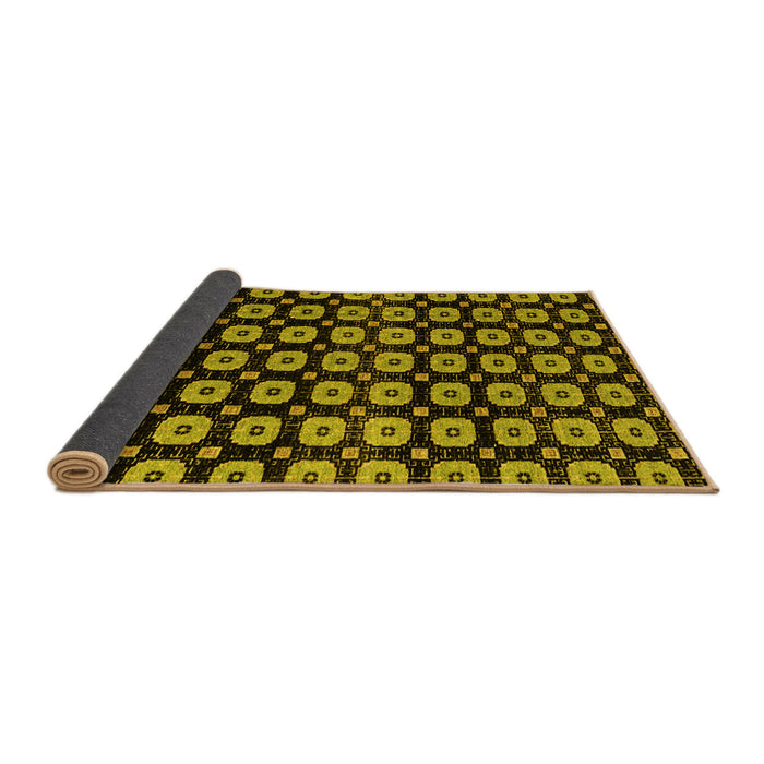 Sideview of Abstract Yellow Modern Rug, abs4617yw