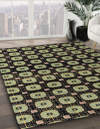 Abstract Copper Green Modern Rug, abs4617