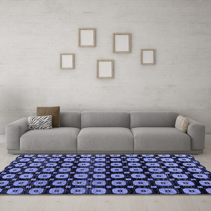 Machine Washable Abstract Blue Modern Rug in a Living Room, wshabs4617blu