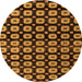 Round Machine Washable Abstract Orange Modern Area Rugs, wshabs4617org