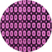 Round Machine Washable Abstract Pink Modern Rug, wshabs4617pnk