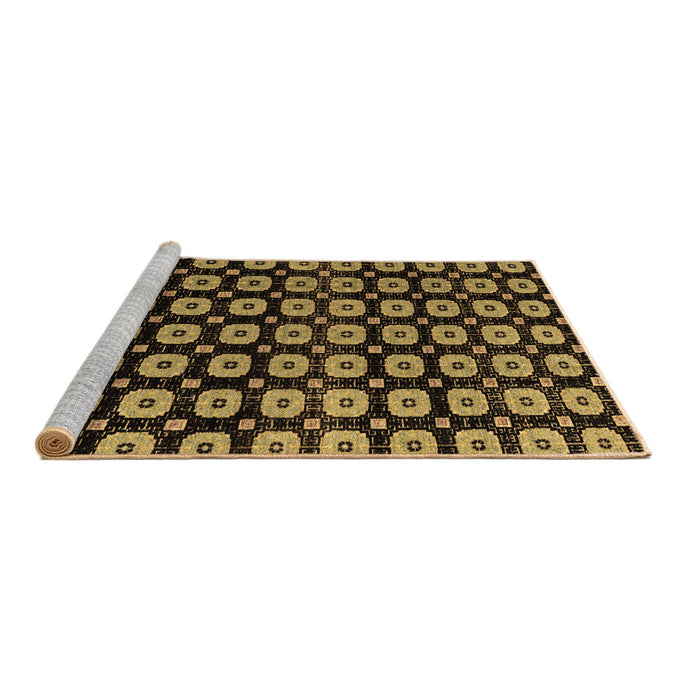 Sideview of Machine Washable Abstract Brown Modern Rug, wshabs4617brn