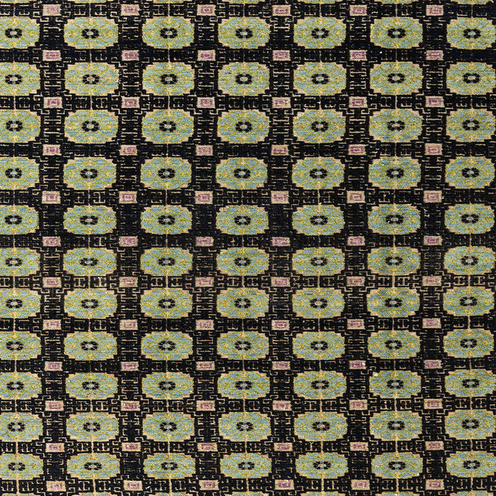 Square Abstract Copper Green Modern Rug, abs4617