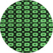 Round Machine Washable Abstract Emerald Green Modern Area Rugs, wshabs4617emgrn