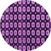 Round Machine Washable Abstract Purple Modern Area Rugs, wshabs4617pur