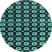 Round Machine Washable Abstract Light Blue Modern Rug, wshabs4617lblu