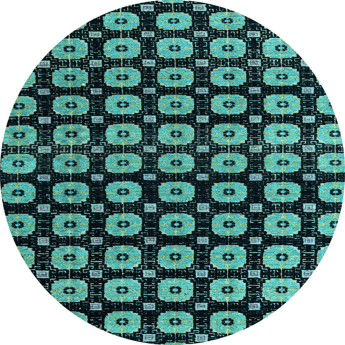 Round Abstract Light Blue Modern Rug, abs4617lblu
