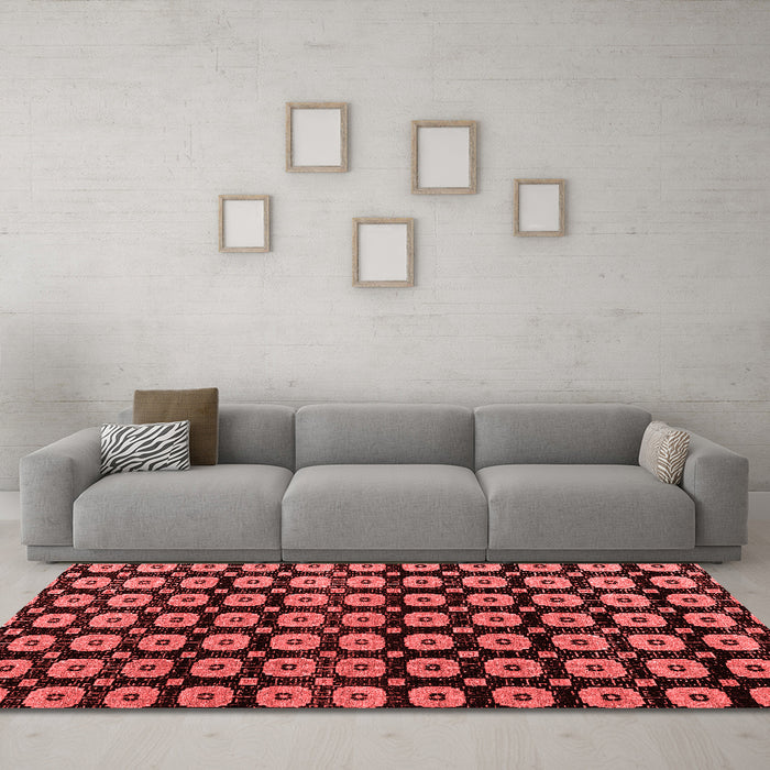 Modern Red Washable Rugs