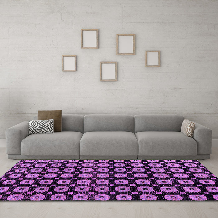 Machine Washable Abstract Purple Modern Area Rugs in a Living Room, wshabs4617pur