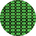 Round Machine Washable Abstract Green Modern Area Rugs, wshabs4617grn