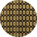 Round Abstract Brown Modern Rug, abs4617brn