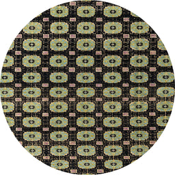 Round Abstract Copper Green Modern Rug, abs4617
