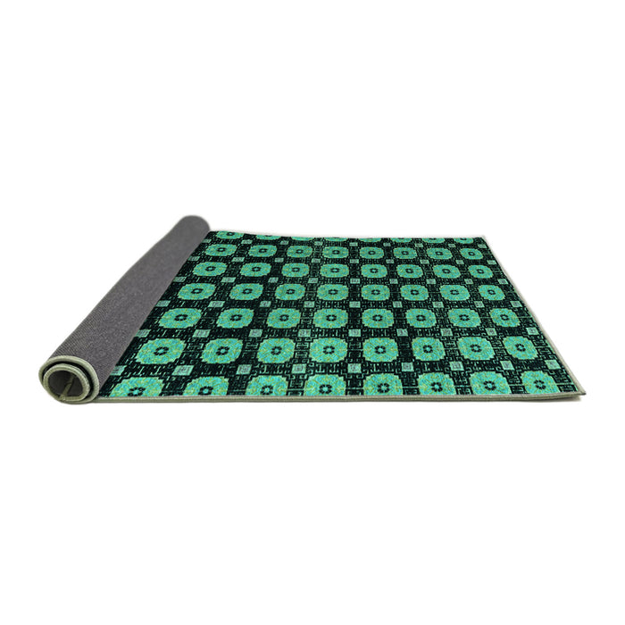 Sideview of Abstract Turquoise Modern Rug, abs4617turq
