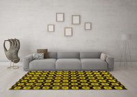 Machine Washable Abstract Yellow Modern Rug, wshabs4617yw